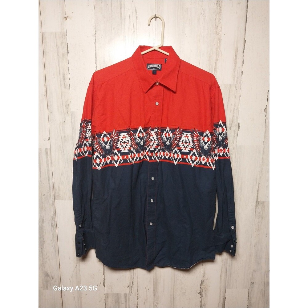 Panhandle Slim Large Aztec Patriotic Pearl Snap Shirt
